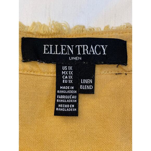 Ellen Tracy Linen Blend Jacket - Women's Size‎ 1X - Warm Gold Color - Picture 5 of 9